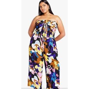 4686) City Chick Multicolor Jez Print Jumpsuit XL (22)
